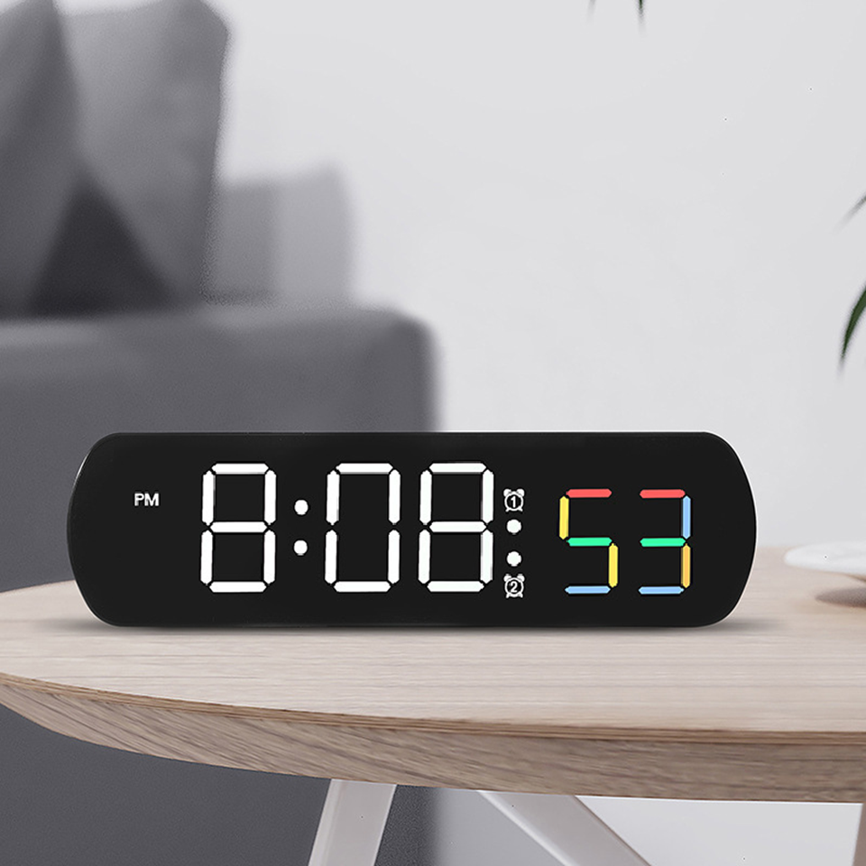 Годинник Deepfox DS-6639 LED цифровий електронний настільний Будильник Дата Температура (16.6 х 4.7см), фото 1