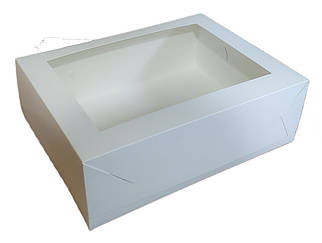 Коробка 34*26*11 см з вікном біла