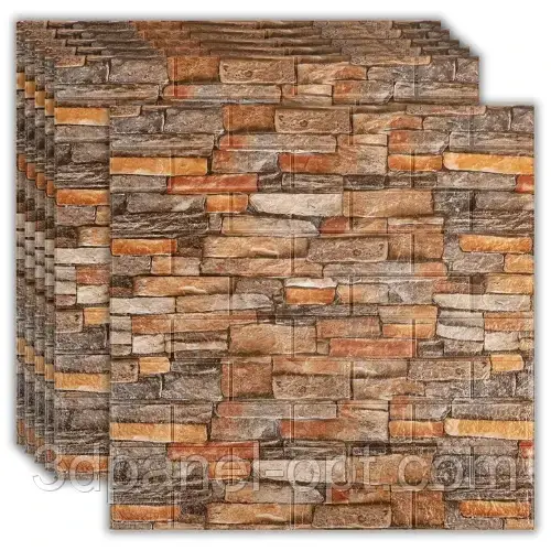 Самоклеючі 3Д панелі піщаної цегли 700х770х4 мм, фото 1