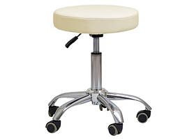 Стілець без спинки для майстра косметолога, манікюру та для майстрів салону краси Бежевий мод 006 { H 41-56см }
