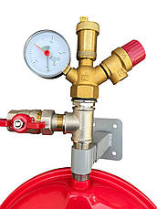 Група безпеки, розширювальний бак 10 л (плоский), кріплення бака, 3/4 кран з американкою (КОМПЛЕКТ) Чехія, фото 2