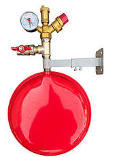 Група безпеки, розширювальний бак 10 л (плоский), кріплення бака, 3/4 кран з американкою (КОМПЛЕКТ) Чехія, фото 4