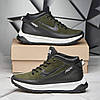 Зимові чоловічі шкіряні черевики, кросівки хакі утеплені з натуральної шкіри на хутрі на зиму для чоловіків, розмір 40-45, фото 7