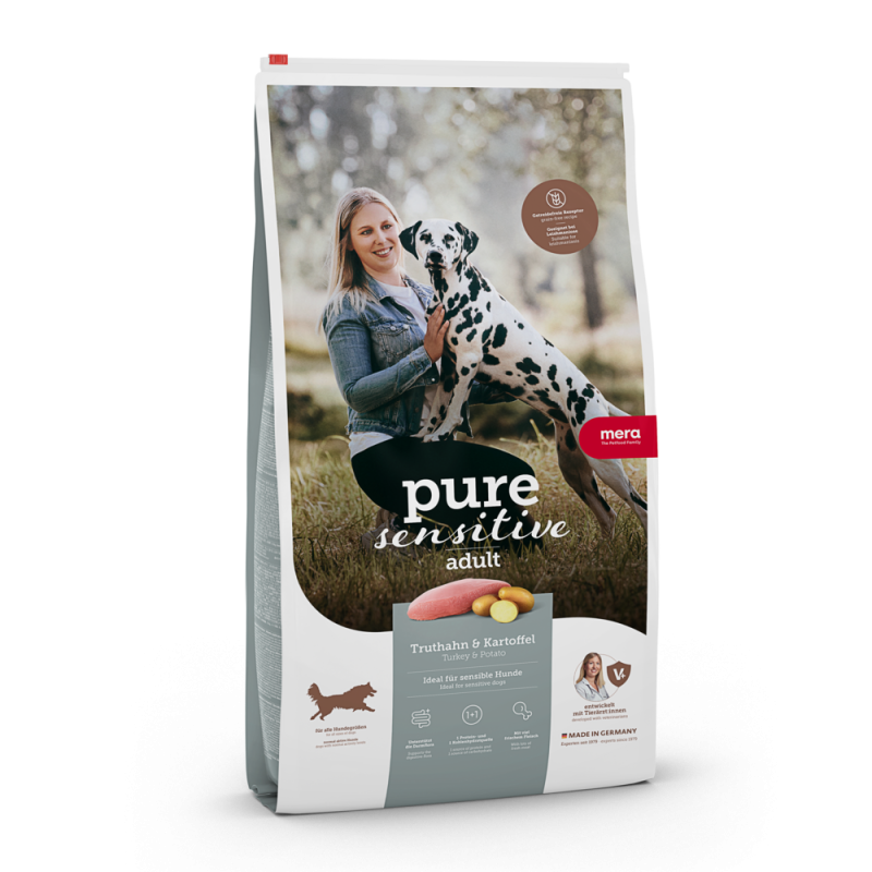 MERA Pure Sensitive Fresh Meat Truthahn & Kartoffel для дорослих собак, індичка з картоплею 12,5кг, фото 1