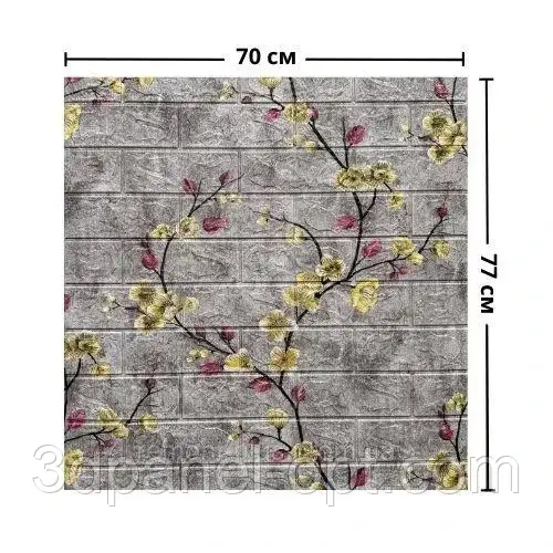 Самоклеюча 3д панель Сакура 700x770x4мм, 3D шпалери Квітуче дерево, 3Д обої стильне рішення вашого інтер'єру, фото 1