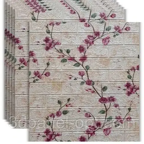 Самоклеюча декоративна 3D панель Магнолія 700х770х4 мм, фото 1