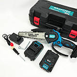 Електрична пила по дереву ланцюгова, Акумуляторна ланцюгова пила з акумуляторною зарядкою NO-63, фото 7