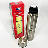 Термокружка з вакуумною ізоляцією MAGIO, Якісний сімейний термос, Термос металевий NE-23, фото 4