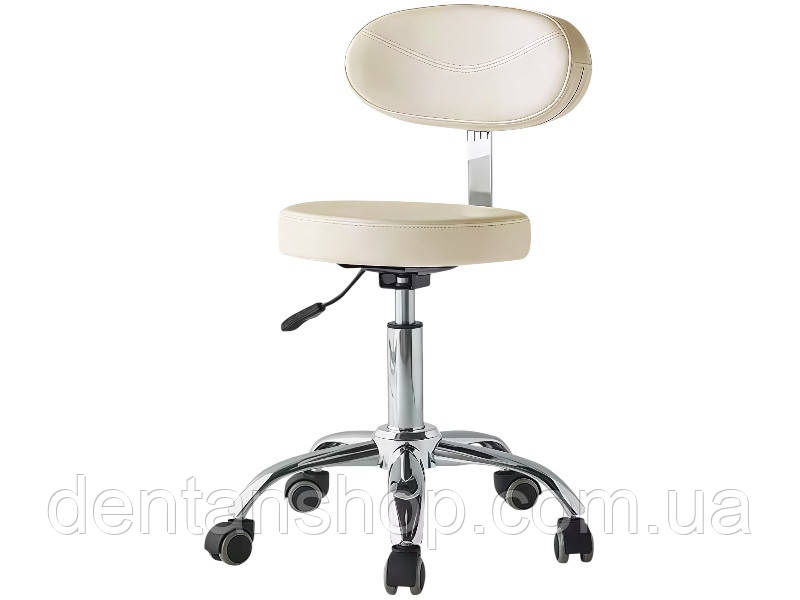 Стілець зі спинкою для майстра косметолога, манікюру та для майстрів салону краси Бежевий мод 002, фото 1
