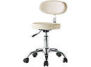 Стілець зі спинкою для майстра косметолога, манікюру та для майстрів салону краси Білий мод 002, фото 2