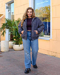 Жіноча демісезонна куртка NOBILITAS 46 - 60 чорного кольору (арт. 25058)