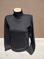 Гольф теплий жіночий 40-48 р Гольфи з довгим рукавом Гольф під горло жіночий Гольф трикотажний жіночий чорний