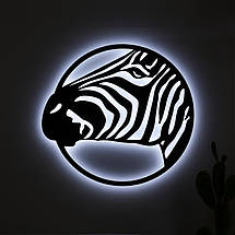 Панно декоративне картина на стіну Зебра LED 16 кольорів пульт 400х375 acr-p000114, фото 4