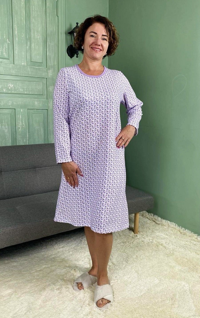 Нічна сорочка жіноча тепла начос батальна р.52-60