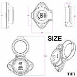 Накладна USB зарядка IP67 на 100W QC3.0 PD Type-C юсб розетка зарядка від акумулятора 12-24V, фото 7