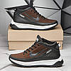 Зимові чоловічі шкіряні черевики, кросівки коричневі утеплені з натуральної шкіри на хутрі на зиму для чоловіків, розмір 40-45, фото 7