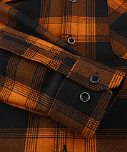 Чоловіча зимова куртка-сорочка з капюшоном у клітинку Orange XL, фото 2