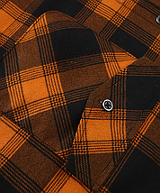 Чоловіча зимова куртка-сорочка з капюшоном у клітинку Orange XL, фото 5