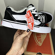 Кеди зимові Vans Skool Knu black white winter Fur унісекс Ванс Кну чорні білі з хутром для хлопців і дівчат Зима, фото 5