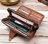 Чоловічий клатч барсетка Jeep, великий гаманець клатч Джип, фото 10