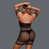 Сексуальна міні-сукня з короткими рукавами і стразами M-L-XL, фото 3