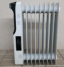 Масляний обігрівач Grunhelm GR-0920N з захистом від перегріву потужний 9-секційний радіатор 2000 Вт Білий, фото 4