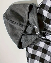 Чоловіча зимова куртка-сорочка з капюшоном у клітинку, фото 3