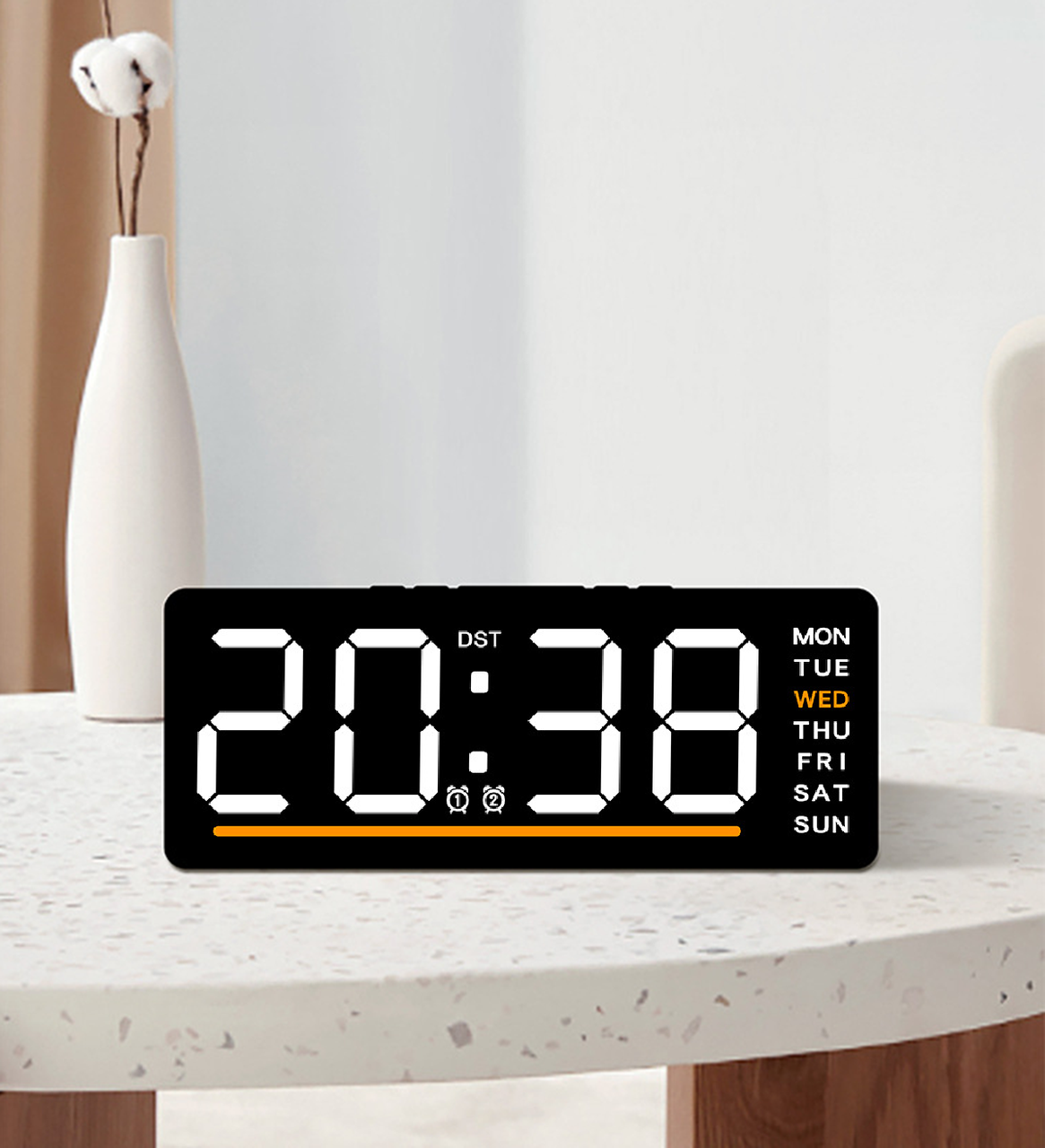 Годинник Deepfox DS-6676 LED цифровий електронний настільний Будильник Дата Температура (15.5 х 6.3см), фото 1