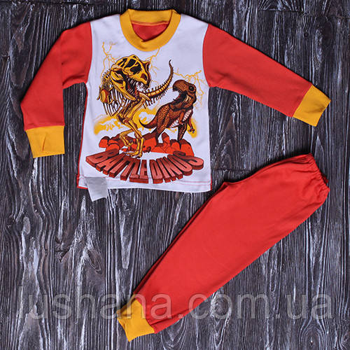 Дитяча трикотажна піжама на хлопчика р.92, динозавр, фото 1