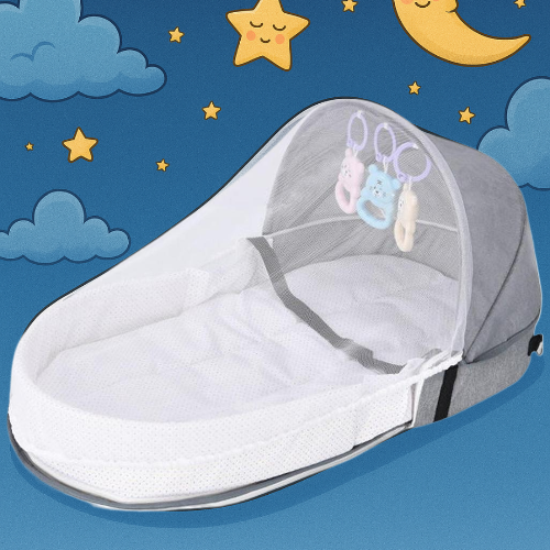 Дитяче складане переносне ліжечко Olvi Переносна дитяча сумка-ліжко-ліжкощільний пеленатор Рюкзак, фото 1