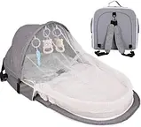 Дитяче складане переносне ліжечко Olvi Переносна дитяча сумка-ліжко-ліжкощільний пеленатор Рюкзак, фото 4