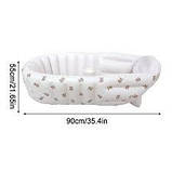 Ванночка для новонароджених Портативна надувна ванночка для купання малюків з антиковзним дном і насосом, фото 3