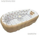 Ванночка для новонароджених Портативна надувна ванночка для купання малюків з антиковзним дном і насосом, фото 4