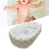 Ванночка для новонароджених Портативна надувна ванночка для купання малюків з антиковзним дном і насосом, фото 5