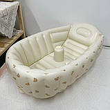 Ванночка для новонароджених Портативна надувна ванночка для купання малюків з антиковзним дном і насосом, фото 7