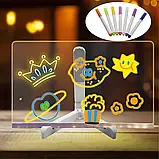 Нічник дошка для нотаток Світна акрилова дошка світильник для нотаток Led Note Board світлодіодний нічник, фото 7