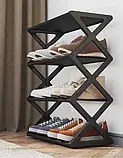 Полиця для взуття 4 яруси в стилі лофт OnePro Підставка для взуття на 4 пілочки Етажерка стелаж для дому, фото 4