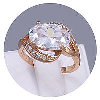 Каблучка XР. Позолота ЧВ. Камені: білий циркон. Є: 16р