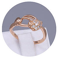 Каблучка XР. Позолота ЧВ. Камені: білий циркон. Є: 16р 17р