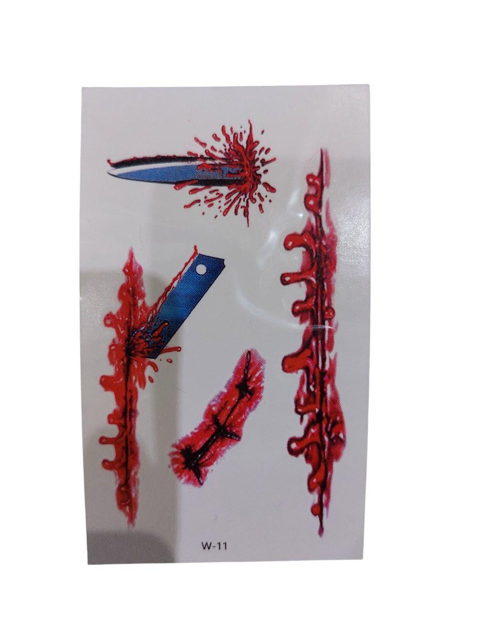 Наклейки тату для Хелловіна одноразові 10 на 6 см різнобарвний, фото 1