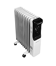 Масляний обігрівач Grunhelm GR-1125N з захистом від перегріву потужний 11-секційний радіатор 2500 Вт Білий, фото 4