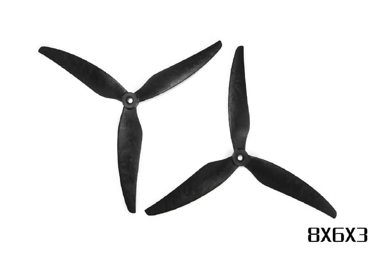 Комплект пропелерів HQProp MacroQuad 8X6X3 (2CW+2CCW) Black-Glass Fiber Reinforced Nylon, фото 1