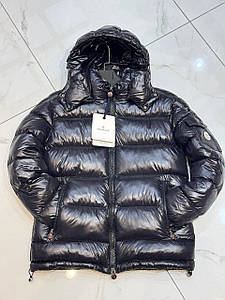 Чоловічий пуховик Moncler Black Glossy
