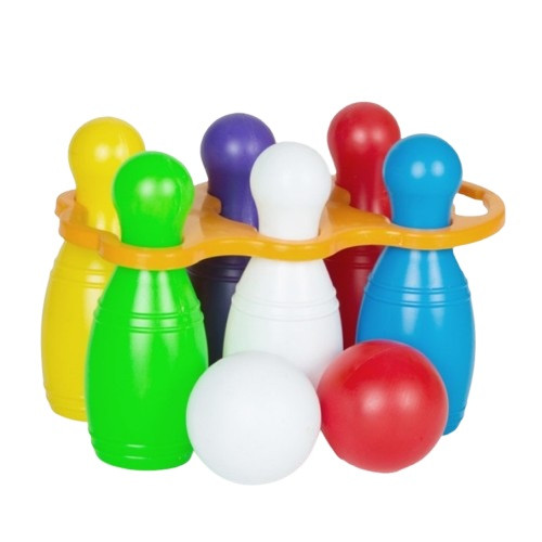 Дитячий боулінг BAMSIC Кеглі Малютки з ручкою 6шт + 2 кулі (024/5), фото 1