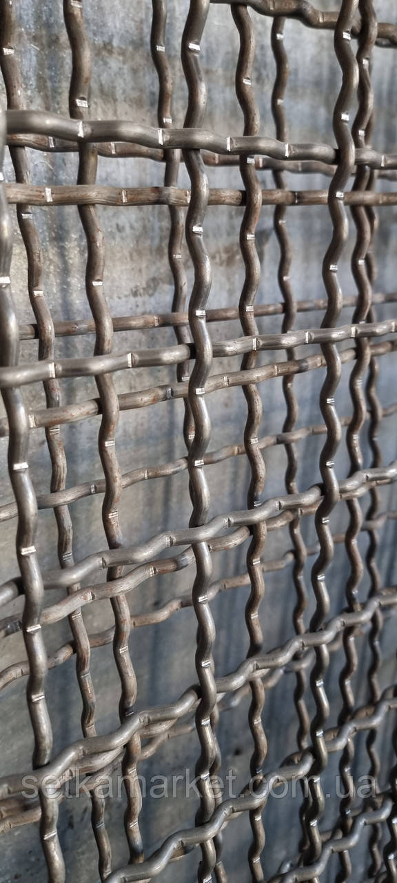 Сітка Канілірована, Чарунка 60х60 мм, Дріт 6(5,6) мм. Чорна