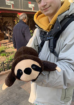 М'яка іграшка Лінивець 45 см М'які іграшки тварини М'яка іграшка на день народження М'яка плюшева іграшка