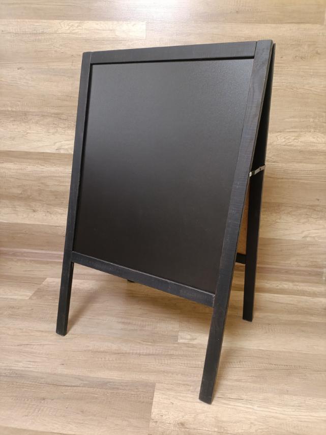 Штендер крейдяний двосторонній дерев'яний 100х62 см, дошка крейдяна,мимохід,рекламний щит, спотикач,колір Темний графіт (арт.Sg)