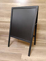 Штендер крейдяний двосторонній дерев'яний 100х62 см, дошка крейдяна,мимохід,рекламний щит, спотикач,колір Темний графіт (арт.Sg)