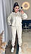 Жіночий базовий прогулянковий замшевий костюм осінній кофта худі штани на манжеті замш люкс не кашлатиться, фото 8