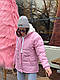 Жіноча стильна куртка пуховик стьобана легка зимова тепла курточка плащівка вшитий капюшон синтепон 250 них фіксатори, фото 6